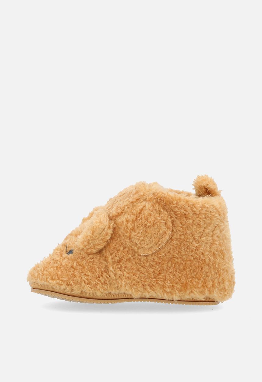 Pop Candy - Teddy fleece booties - brown