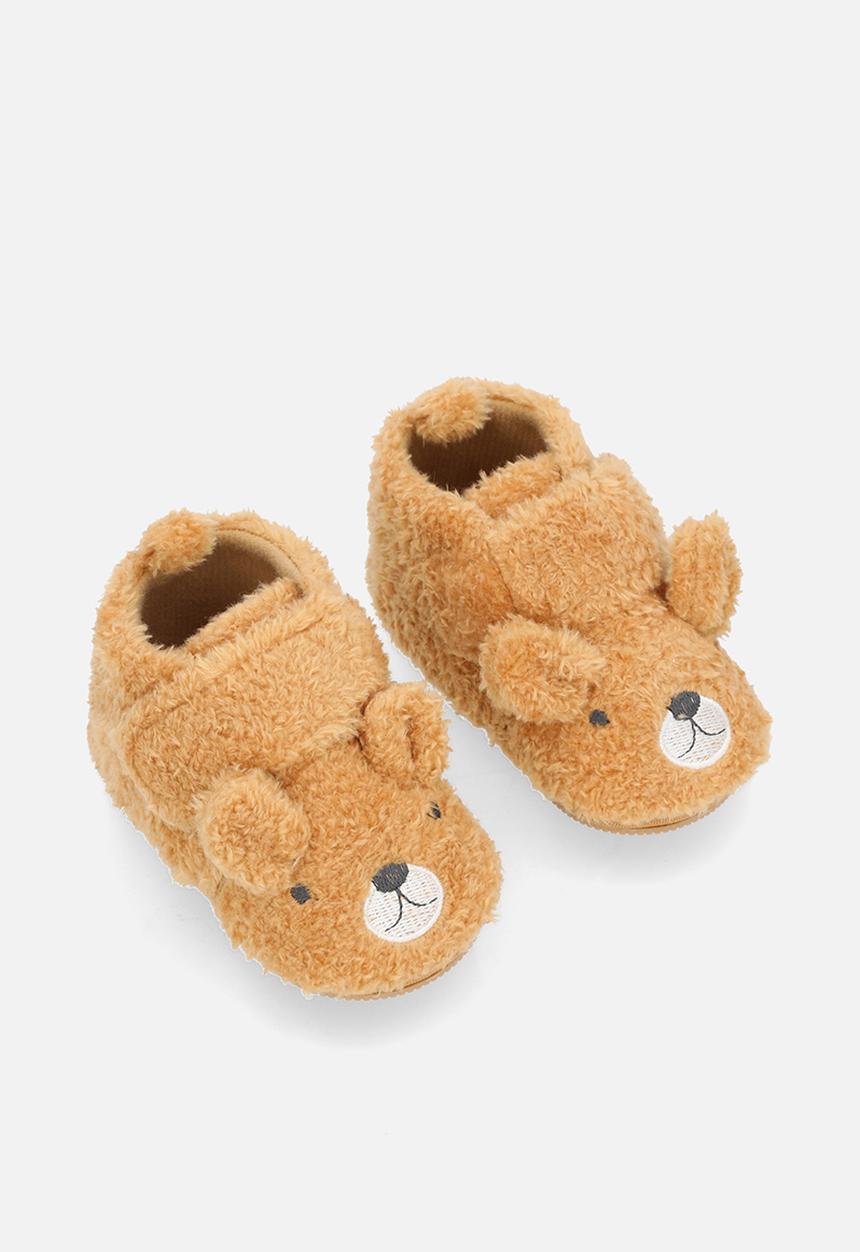 Pop Candy - Teddy fleece booties - brown