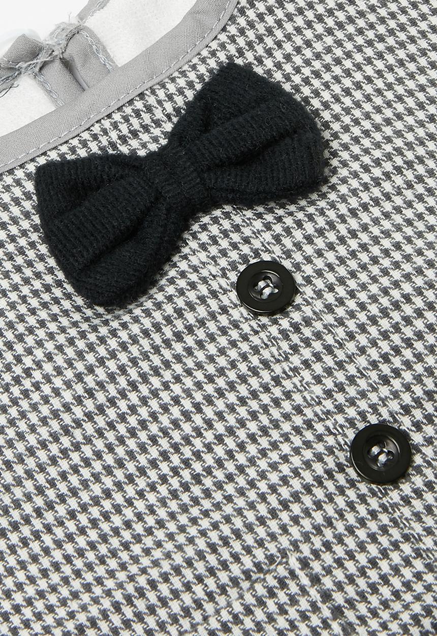Pop Candy - Striped novelty bib - grey & white