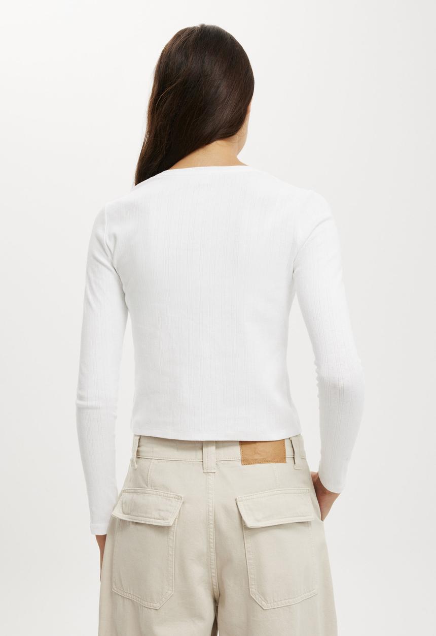 Cotton On - Scarlet Pointelle Cardi - White