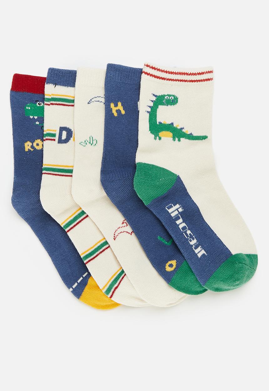 Pop Candy - Dino Print 5 pack socks set - multi