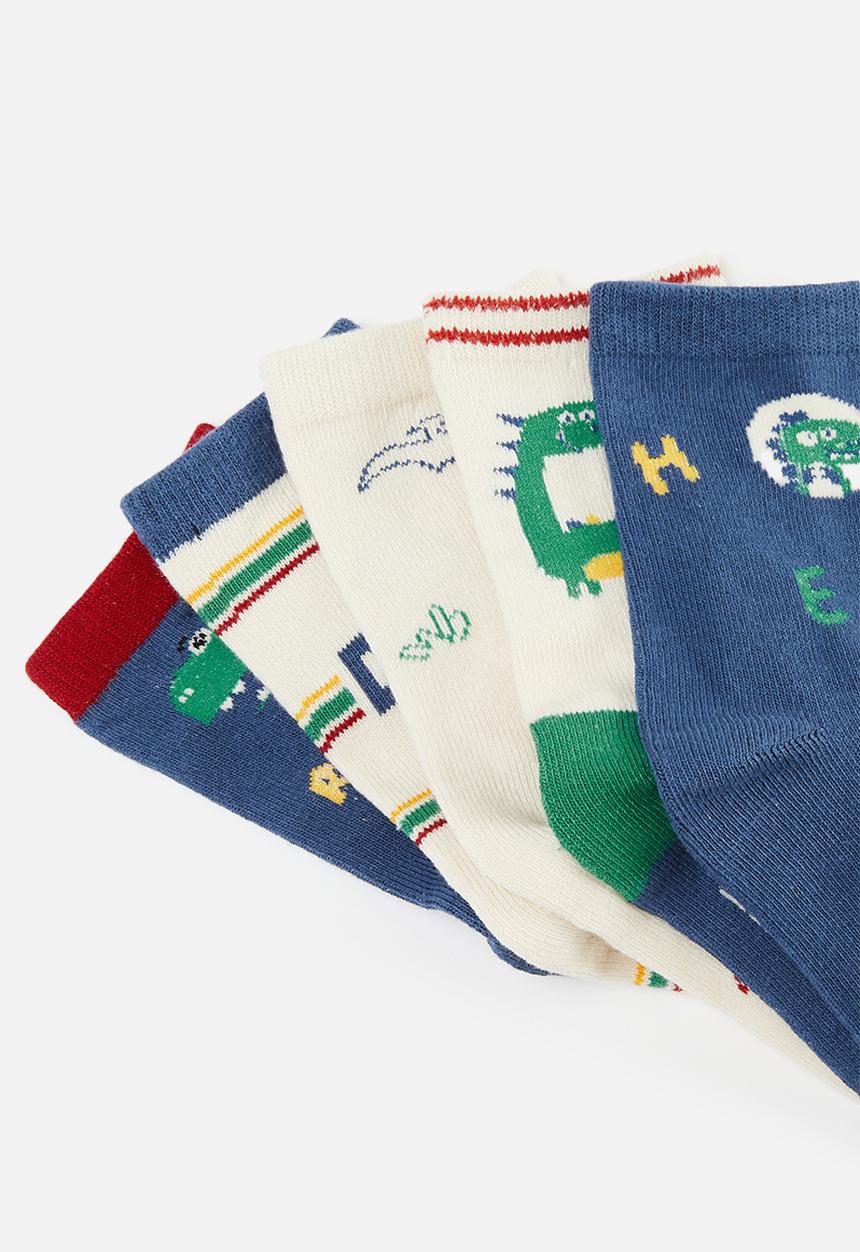 Pop Candy - Dino Print 5 pack socks set - multi