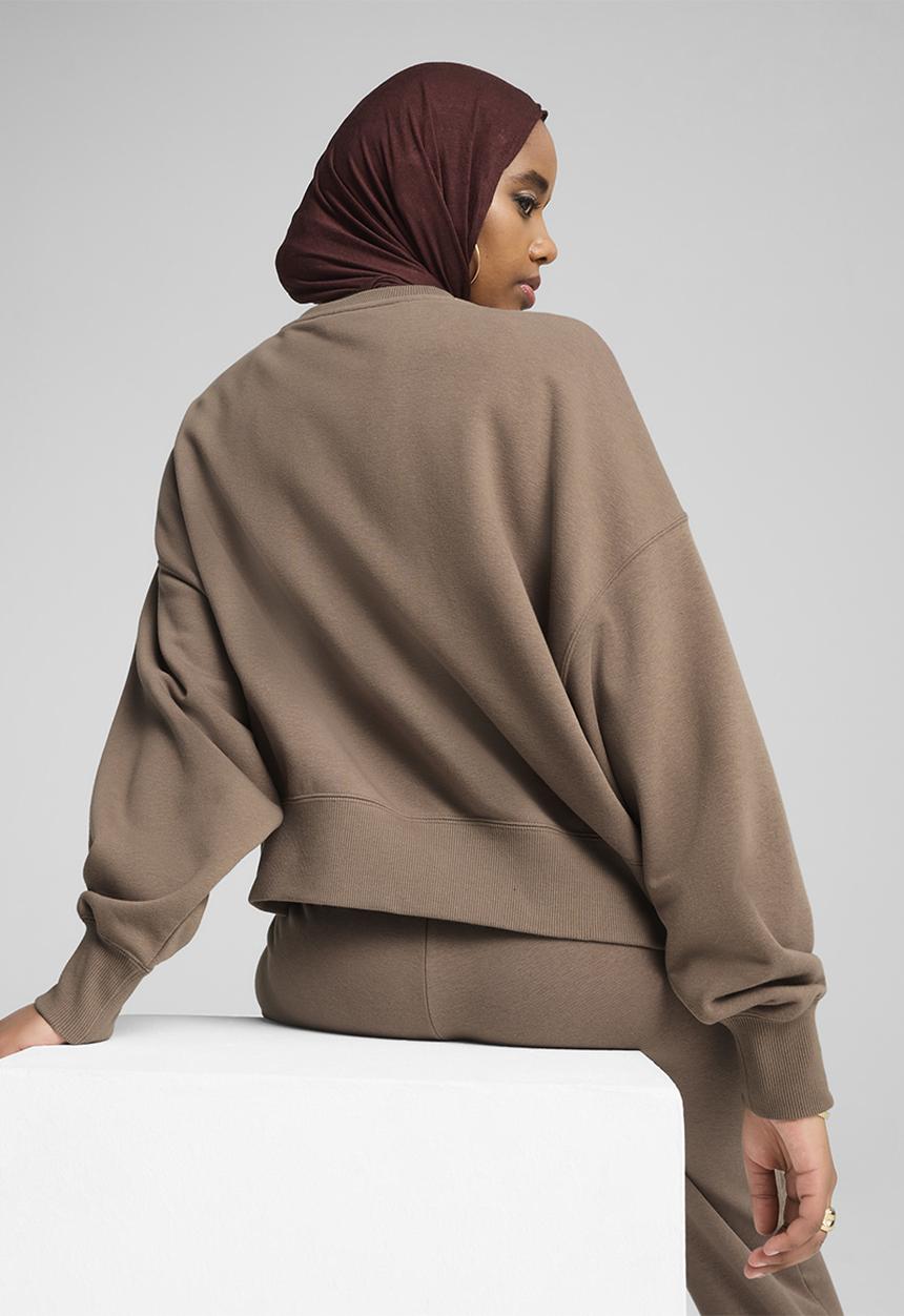 PUMA - Wardrobe Ess Over-Oversized Crew Tr - Totally Taupe