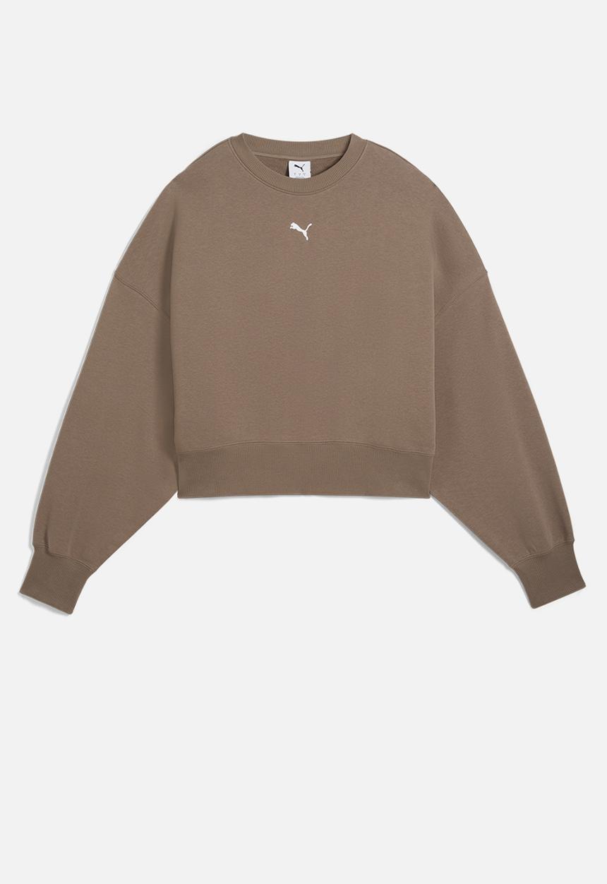 PUMA - Wardrobe Ess Over-Oversized Crew Tr - Totally Taupe