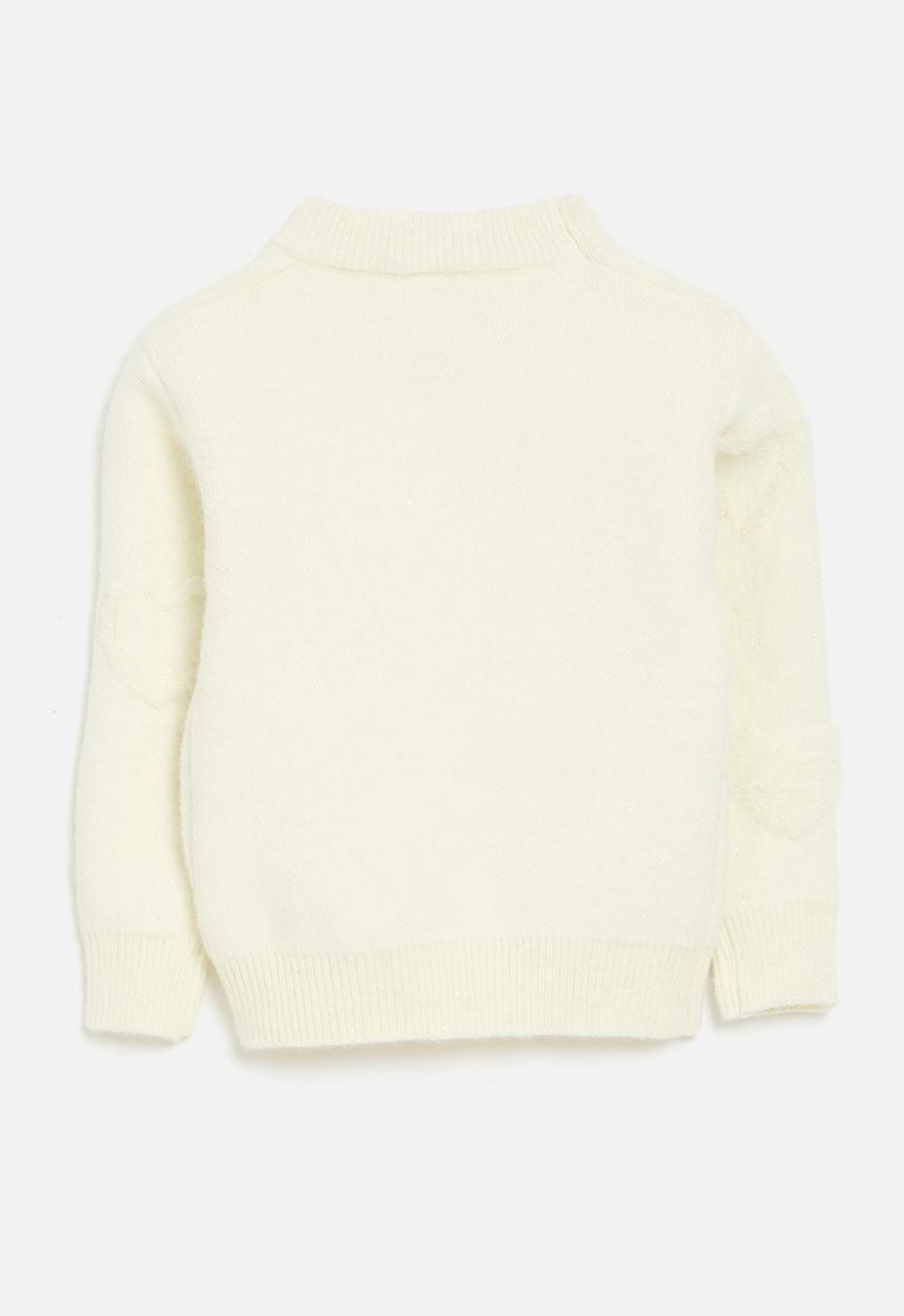 Pop Candy - Heart embossed sweater - ecru