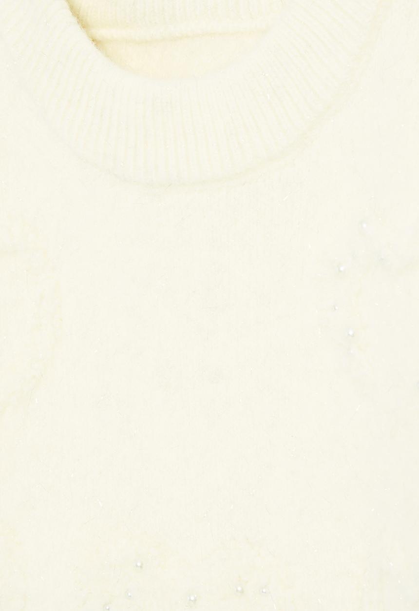 Pop Candy - Heart embossed sweater - ecru