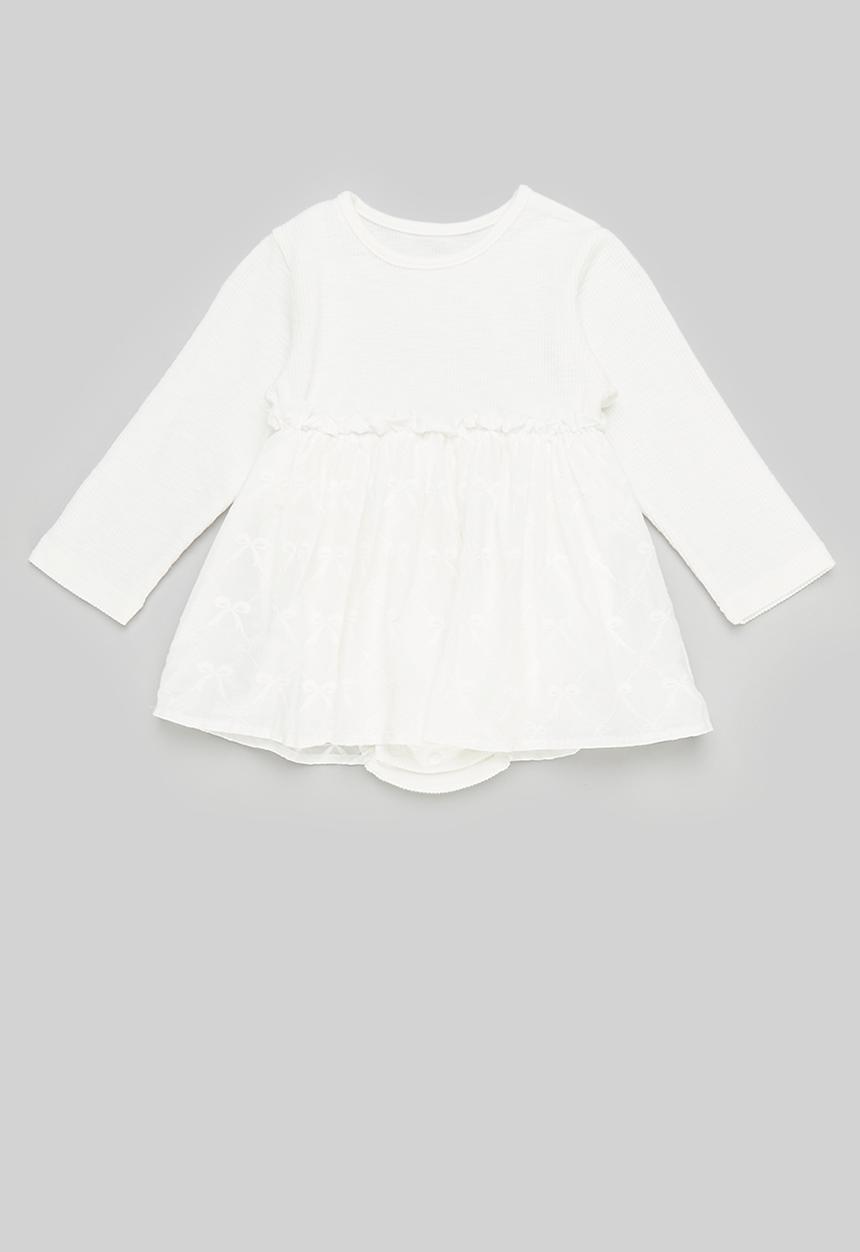 Pop Candy - Bow applique dress - white