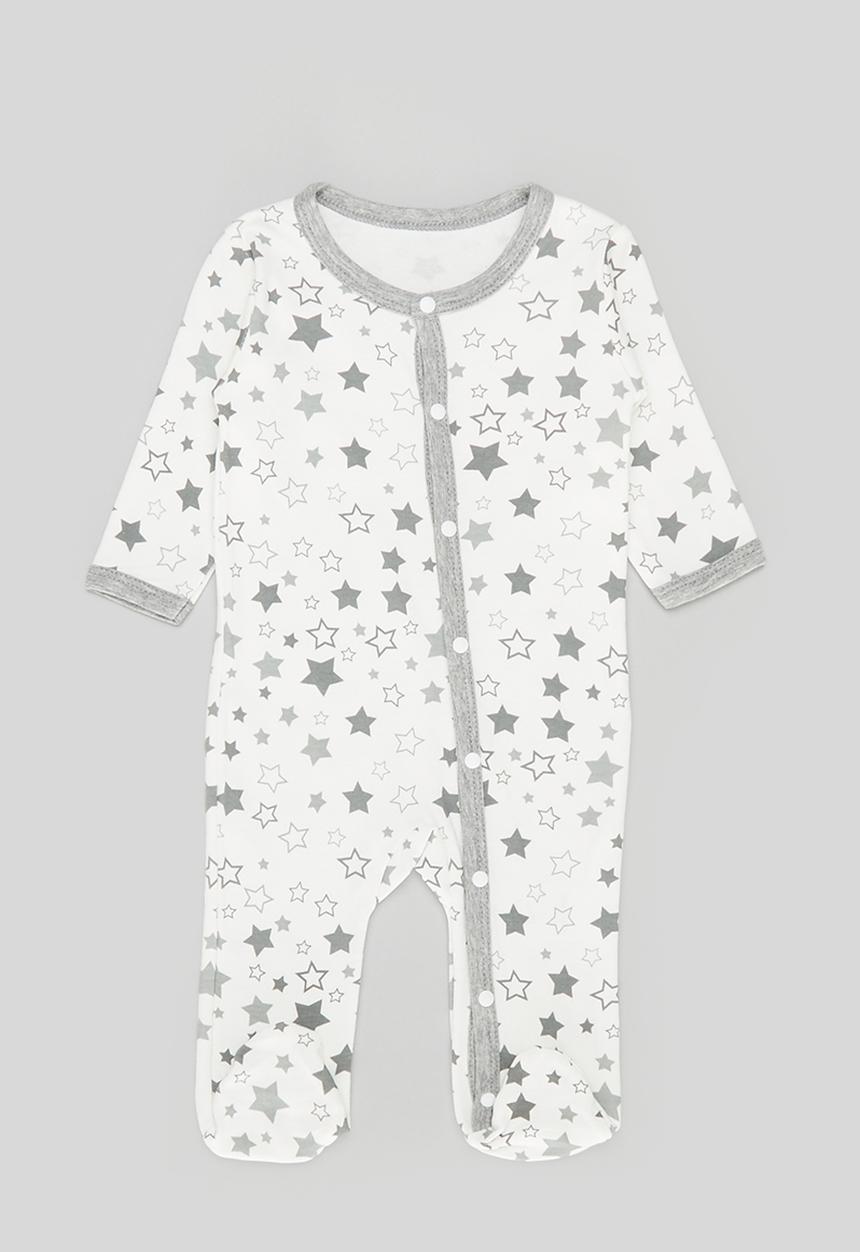 Pop Candy - Printed romper - grey & white