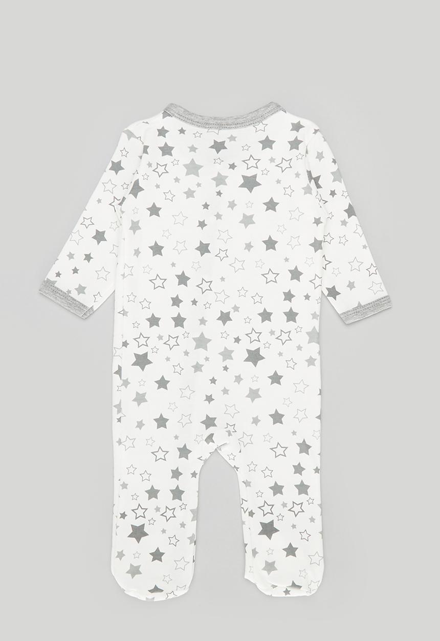 Pop Candy - Printed romper - grey & white