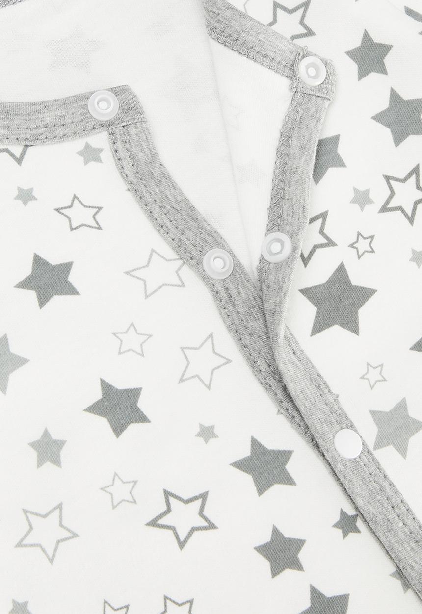Pop Candy - Printed romper - grey & white