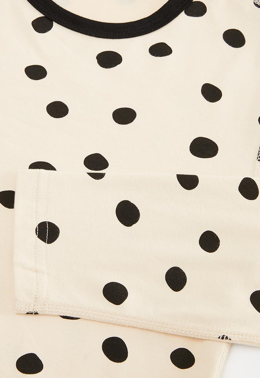 Pop Candy - Polka dot pj set - ecru & black