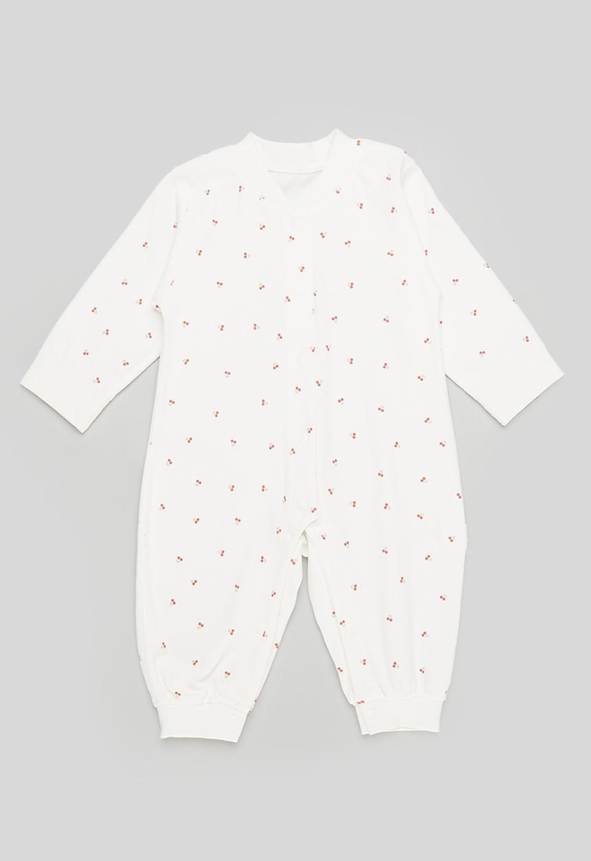 Pop Candy - Printed button up romper - pink & white