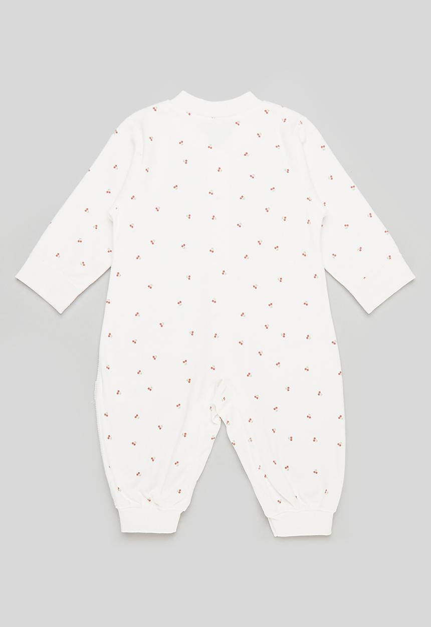 Pop Candy - Printed button up romper - pink & white