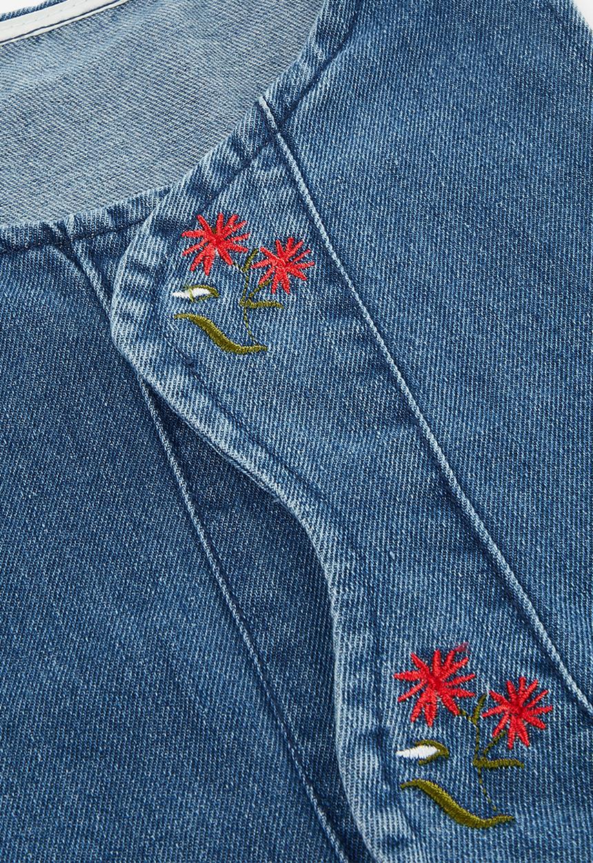 Pop Candy - Denim top & bottom set-blue