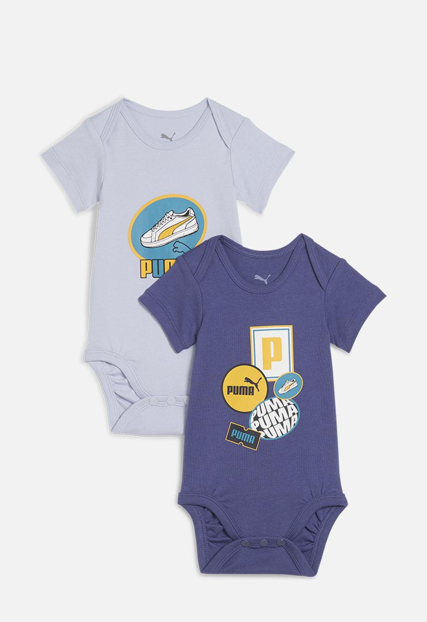 PUMA - MINICATS Newborn 2-Pack Graphic Bodysuit Set INF - Blue Crystal