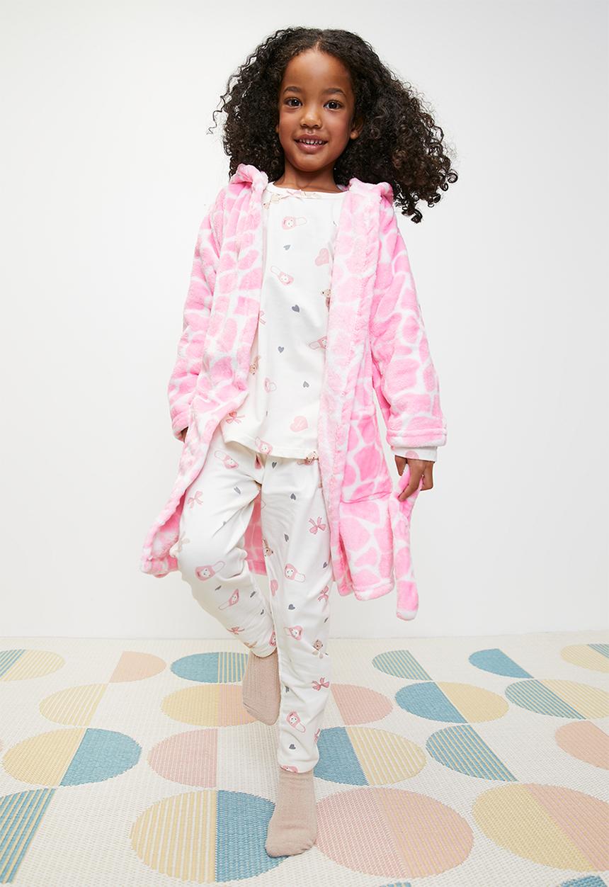 Pop Candy - Printed pj set - ecru & pink