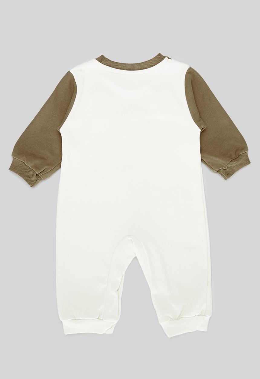 Pop Candy - Contrast romper - ecru & brown