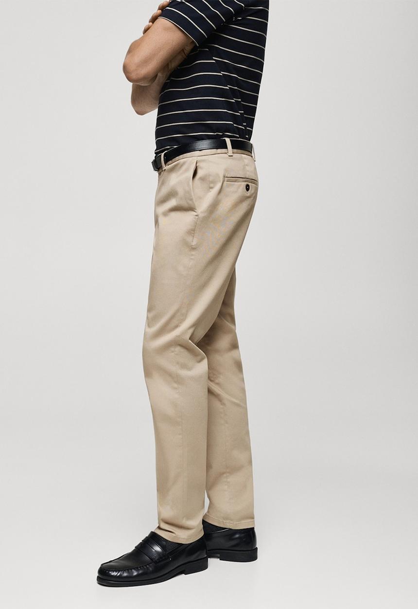 MANGO - Trousers barna - beige