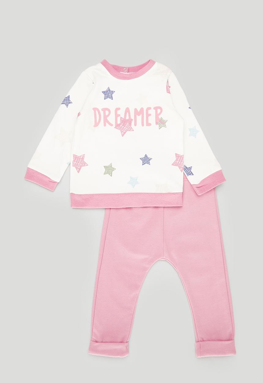Pop Candy - Dreamer top and bottom set - pink & white