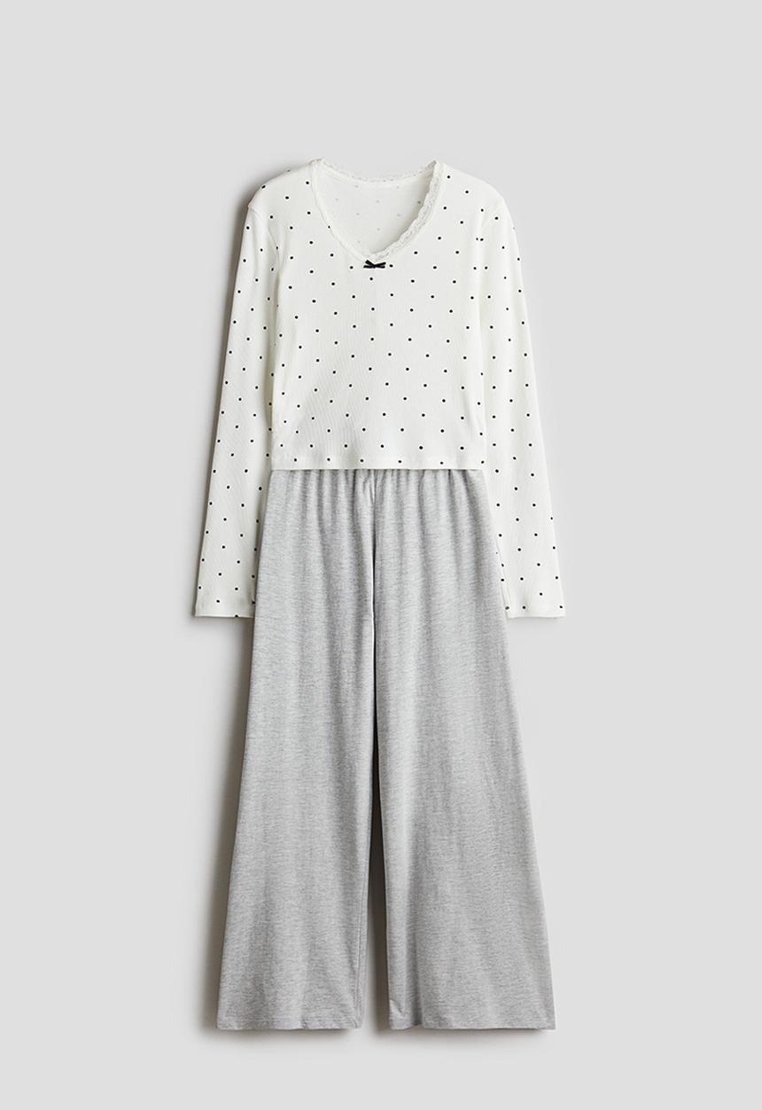 H&M - Jersey pyjamas - White Spotted