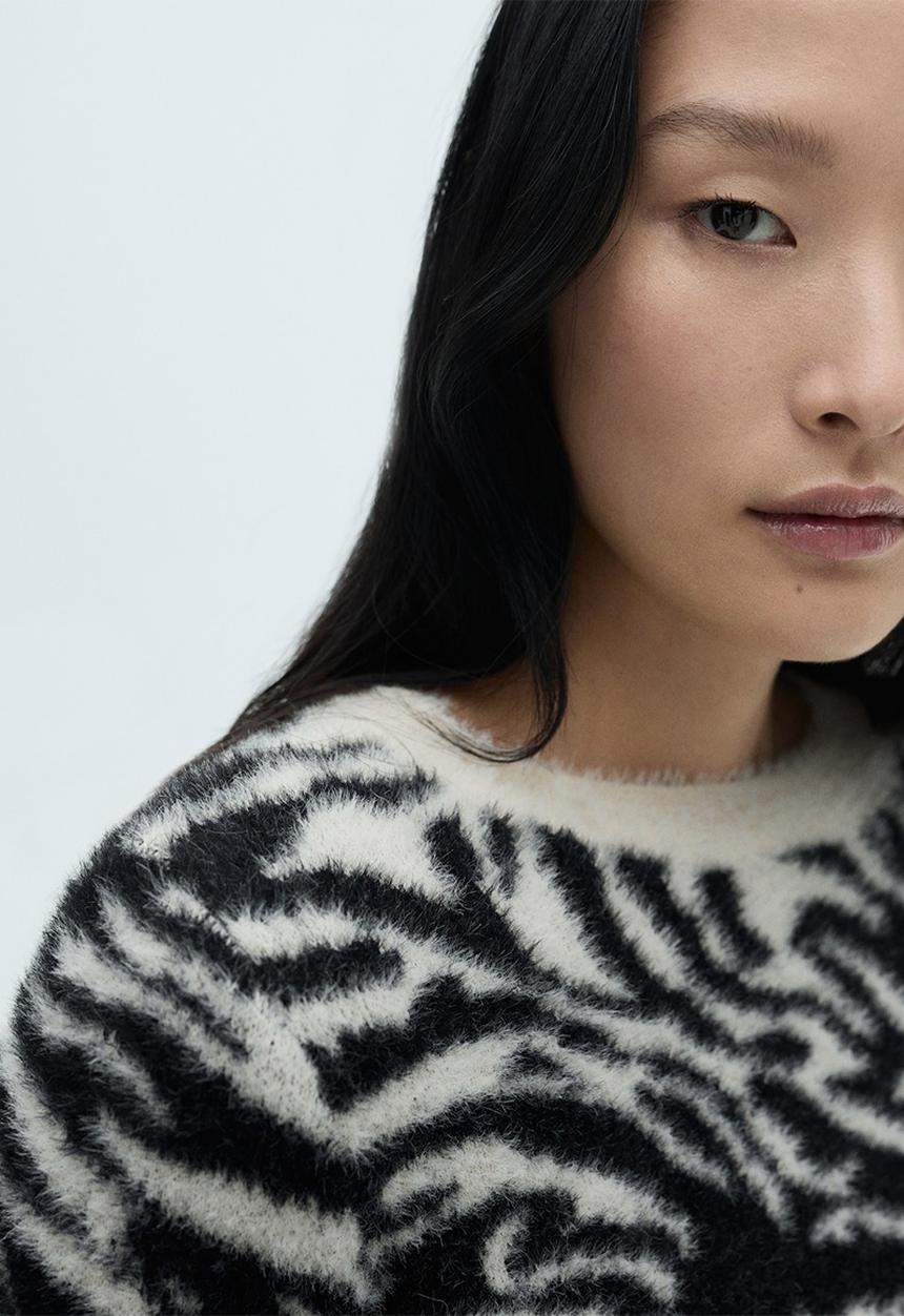 MANGO - Sweater Zebri - Light Beige
