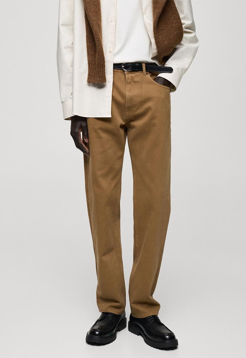 MANGO - Jeans shinne - camel