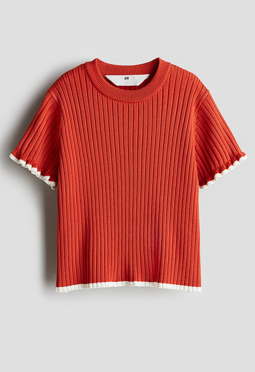 H&M - Rib-knit top - Red