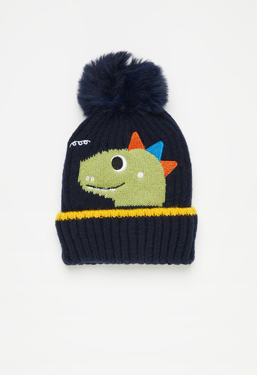 Pop Candy - Applique pom pom beanie - navy blue