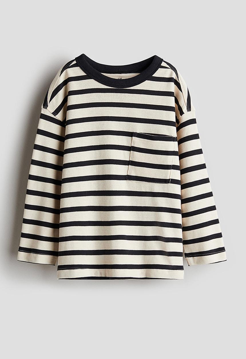 H&M - Long-sleeved T-shirt - White Black striped