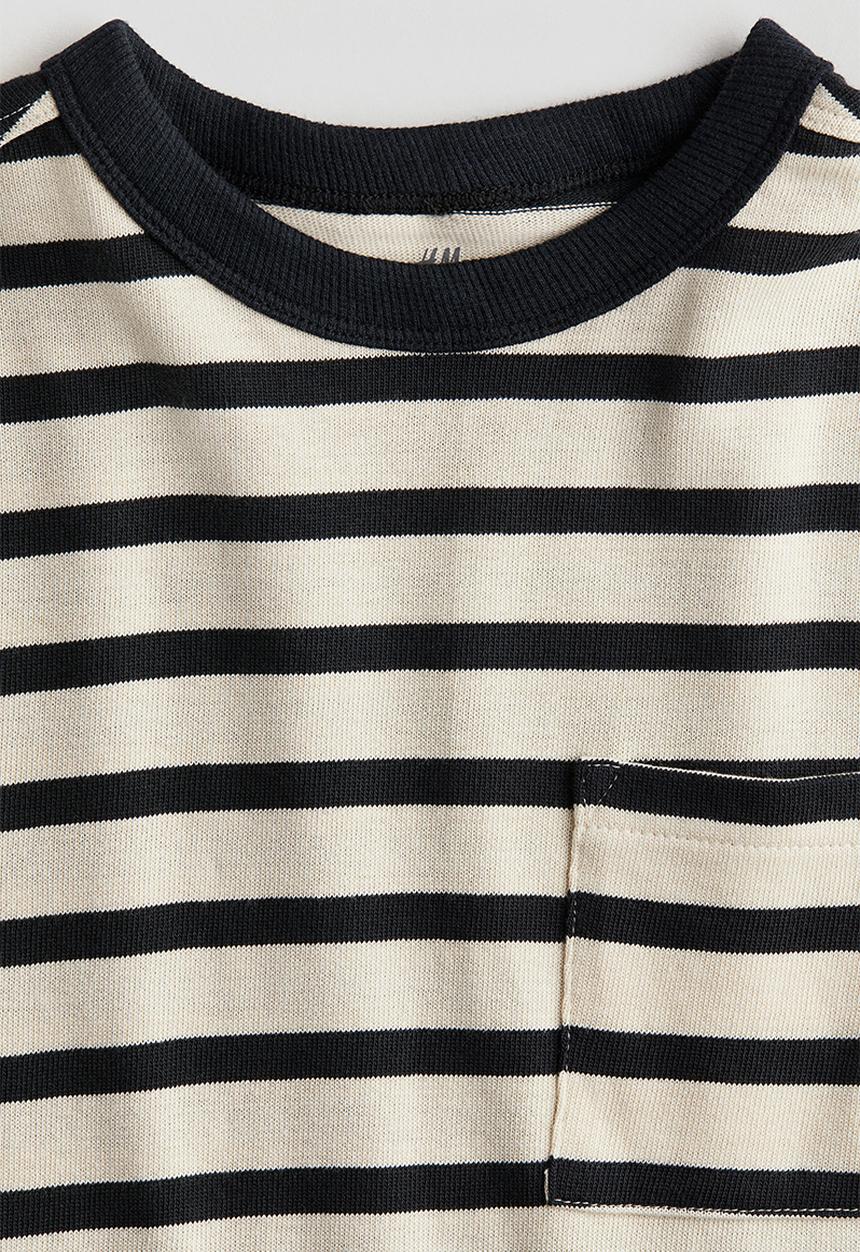 H&M - Long-sleeved T-shirt - White Black striped