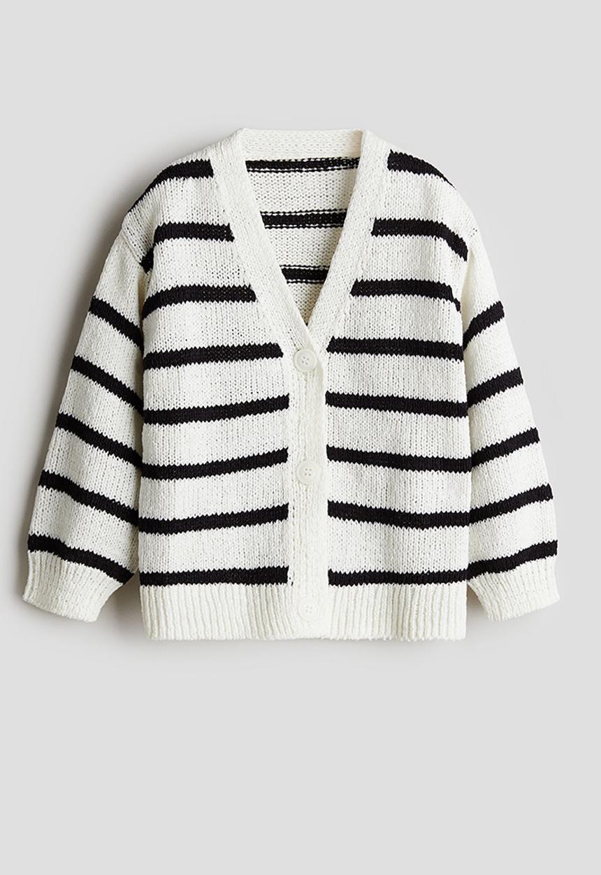 H&M - Cardigan - white striped
