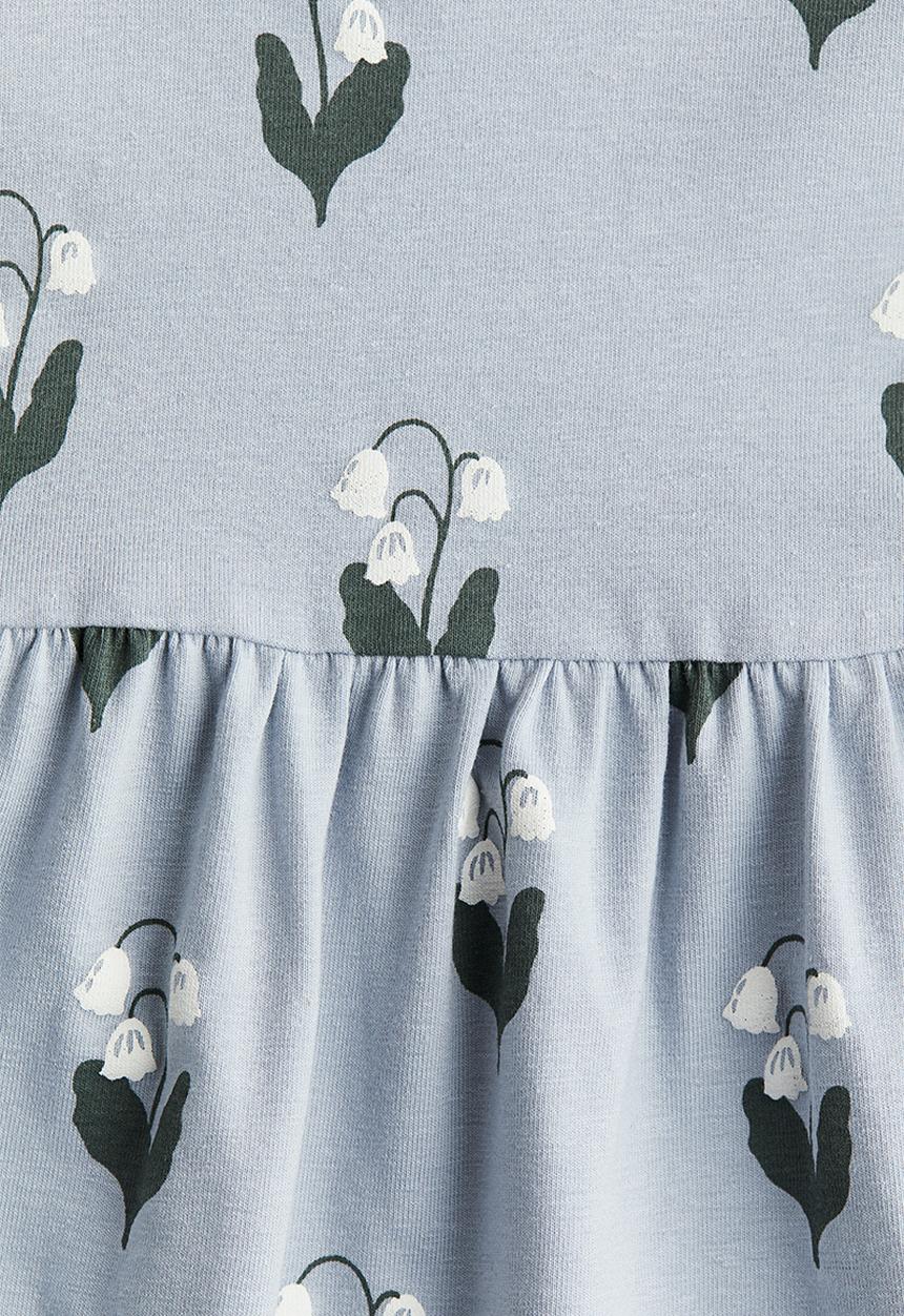 H&M - Printed cotton dress - Light blue Flowers