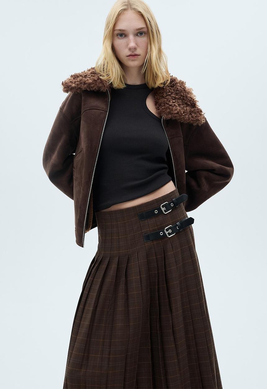 MANGO - Skirt Tere - Brown