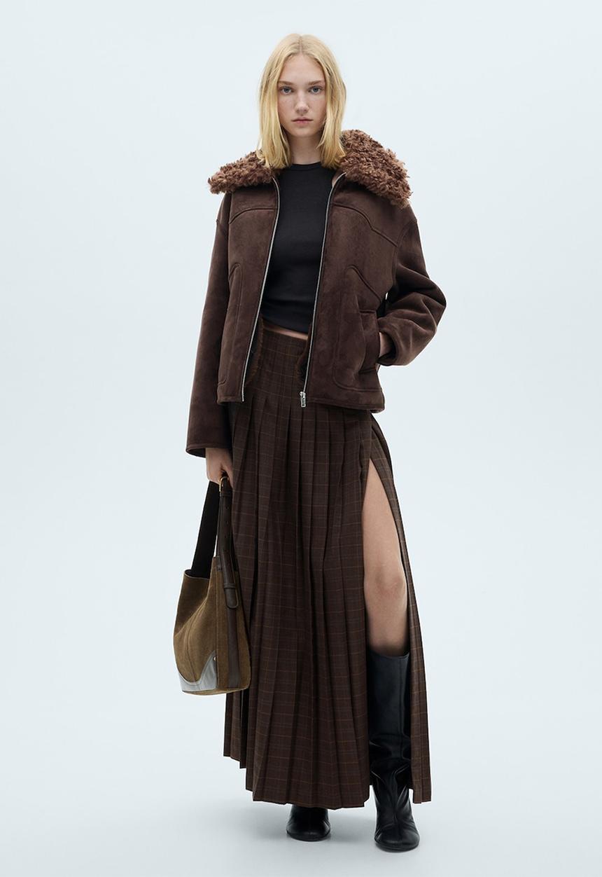 MANGO - Skirt Tere - Brown