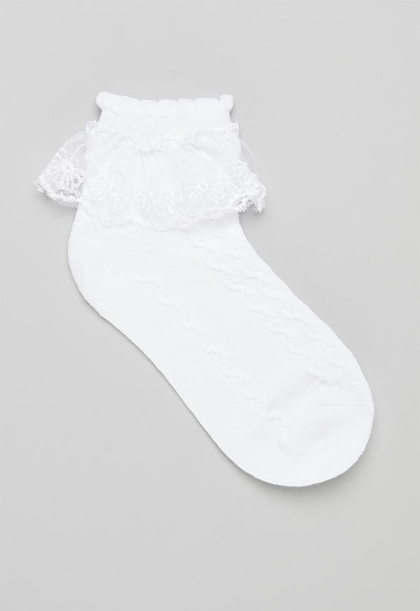 Pop Candy - Frilled sock-white