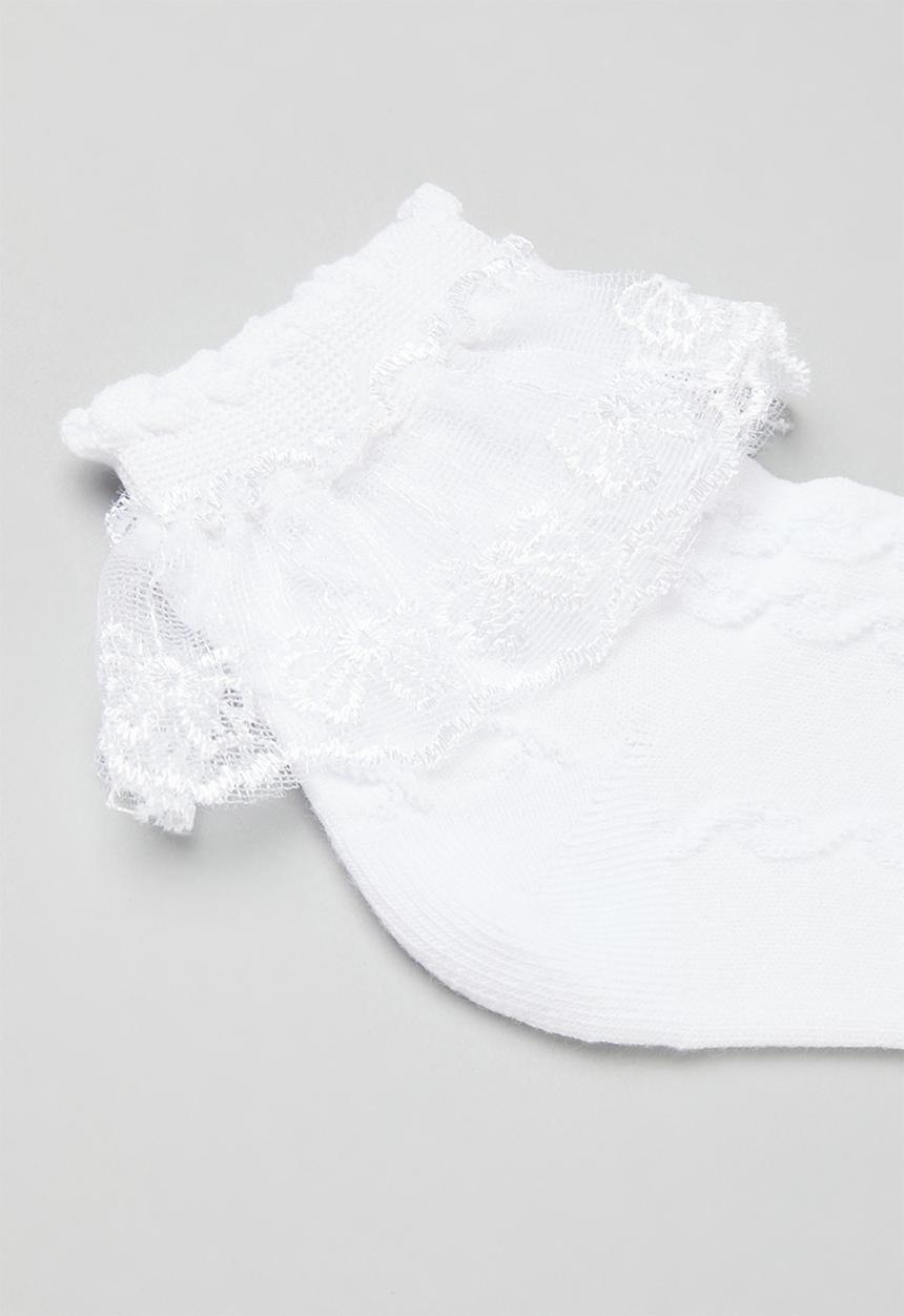 Pop Candy - Frilled sock-white