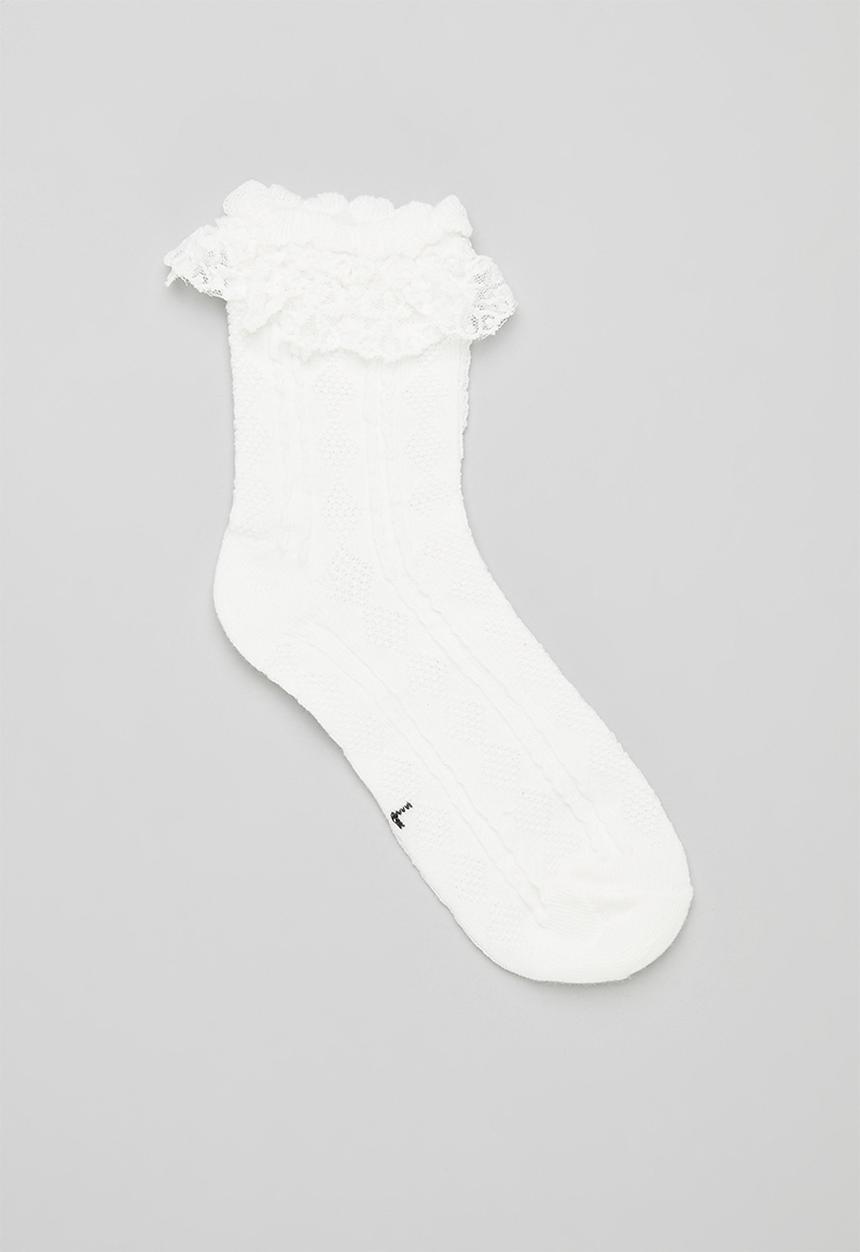Pop Candy - Frilled socks - white