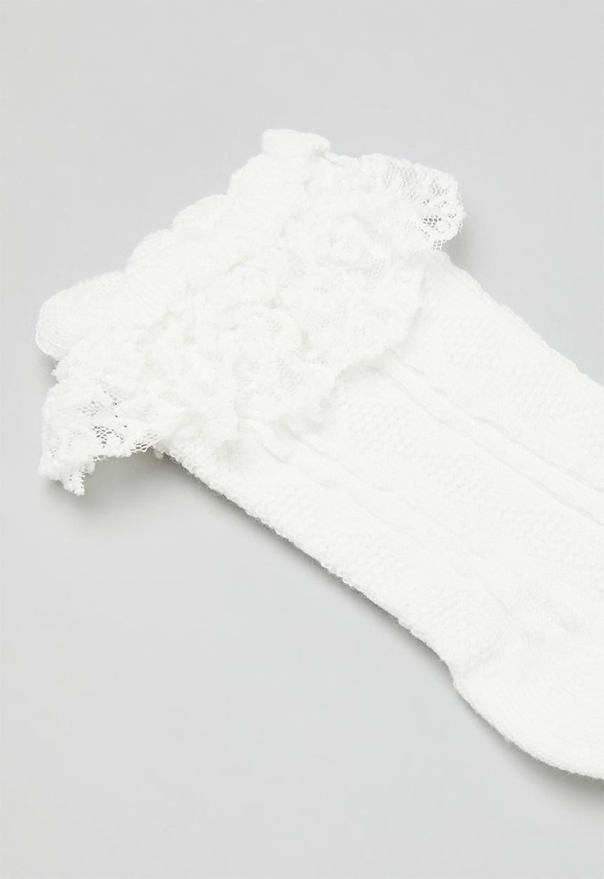 Pop Candy - Frilled socks - white