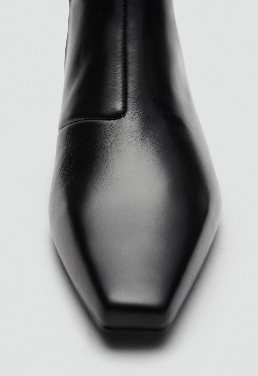 MANGO - Supra leather ankle boot - black