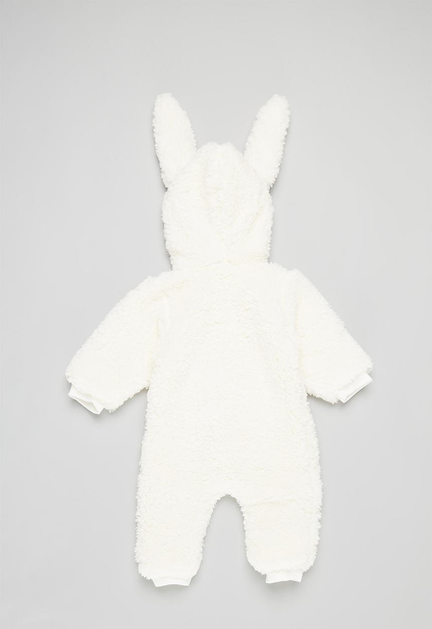 Pop Candy - Hooded zip thru romper - white