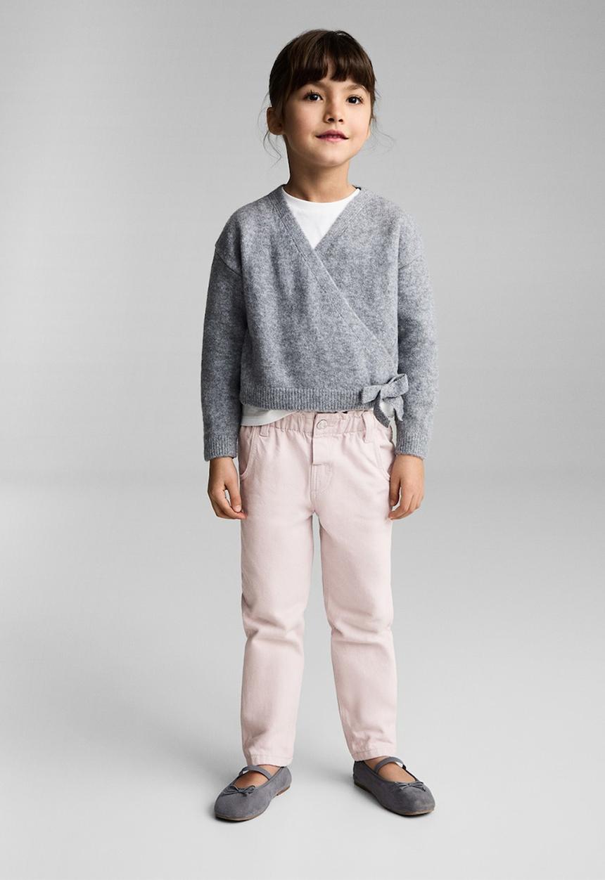 MANGO - Jeans paperbag - pink