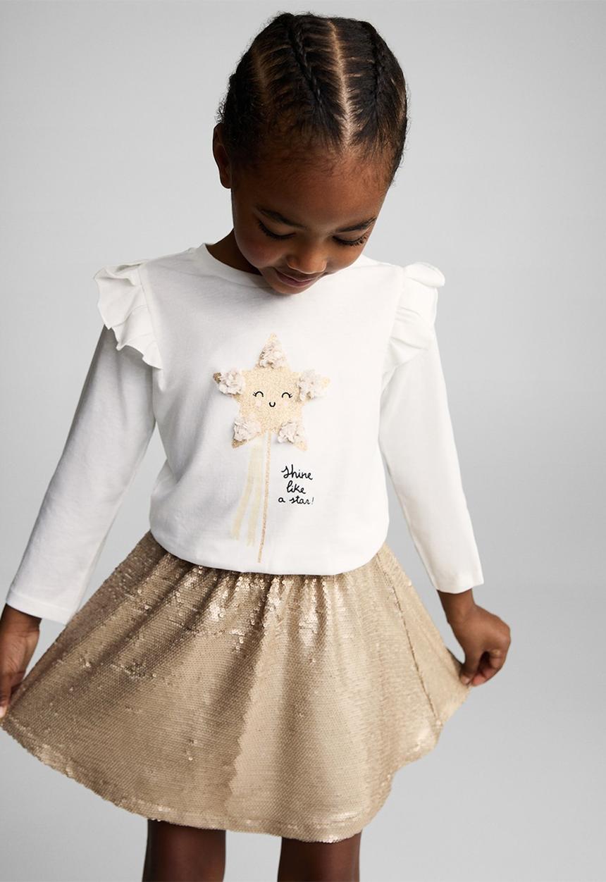 MANGO - T-shirt star - natural