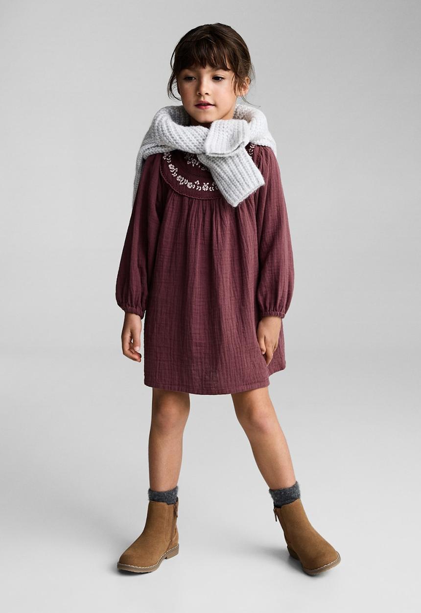 MANGO - Dress berry - dark red