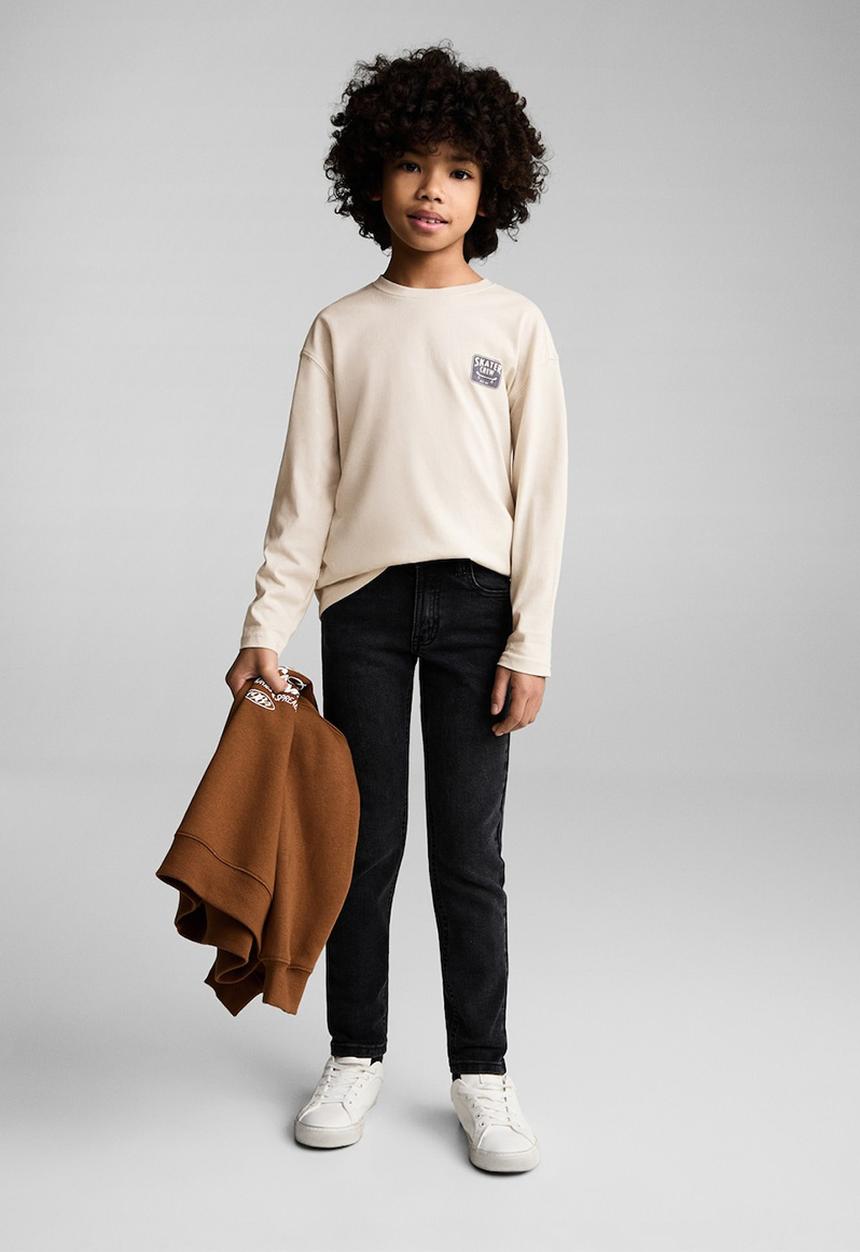 MANGO - Jeans slim - open gray