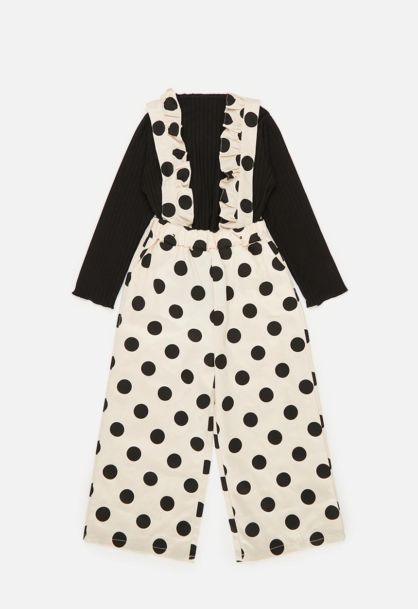 Pop Candy - Polka dot pants & top set-black & white
