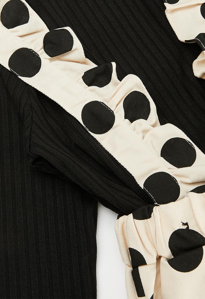Pop Candy - Polka dot pants & top set-black & white