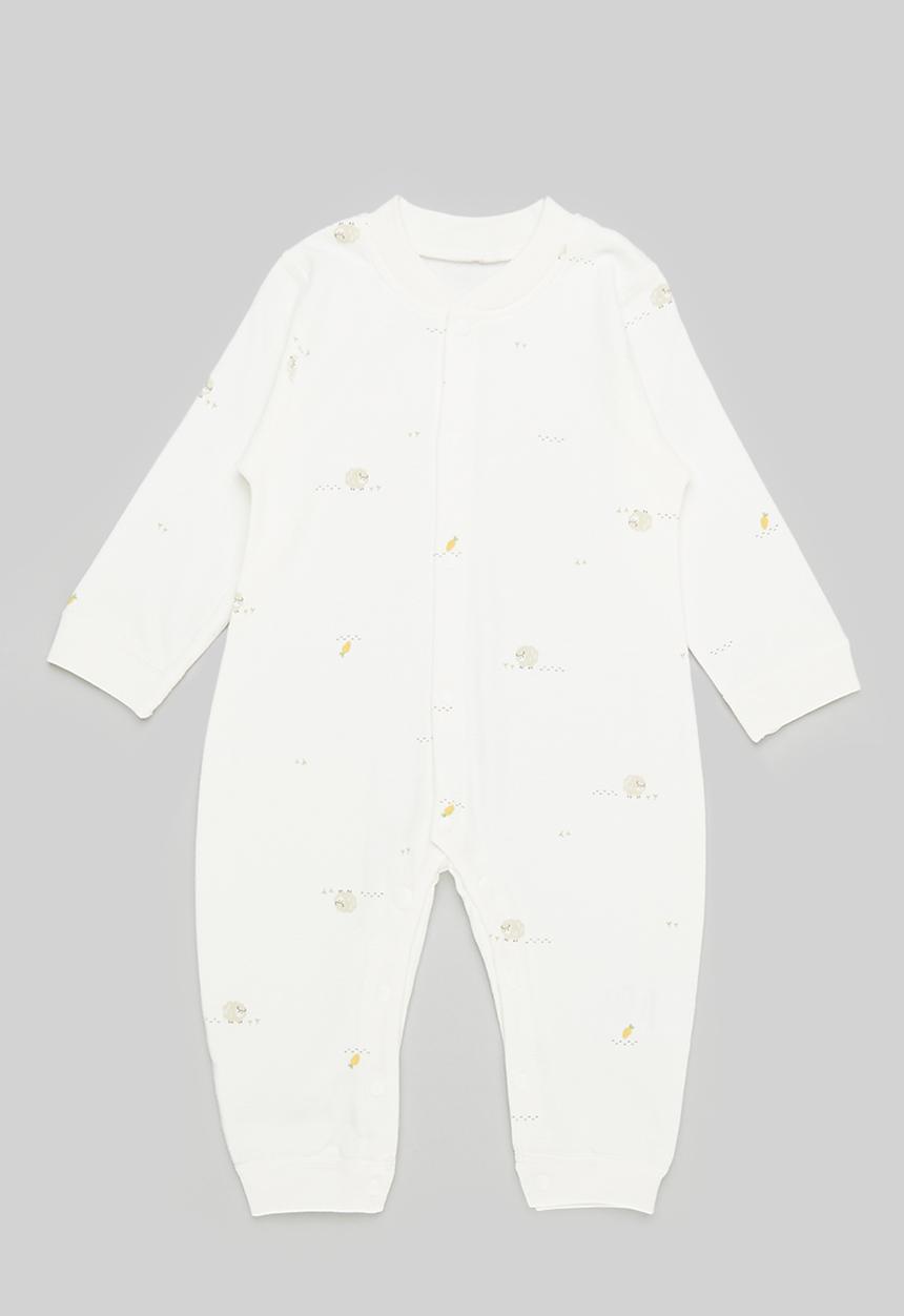 Pop Candy - Printed button up romper-brown& white