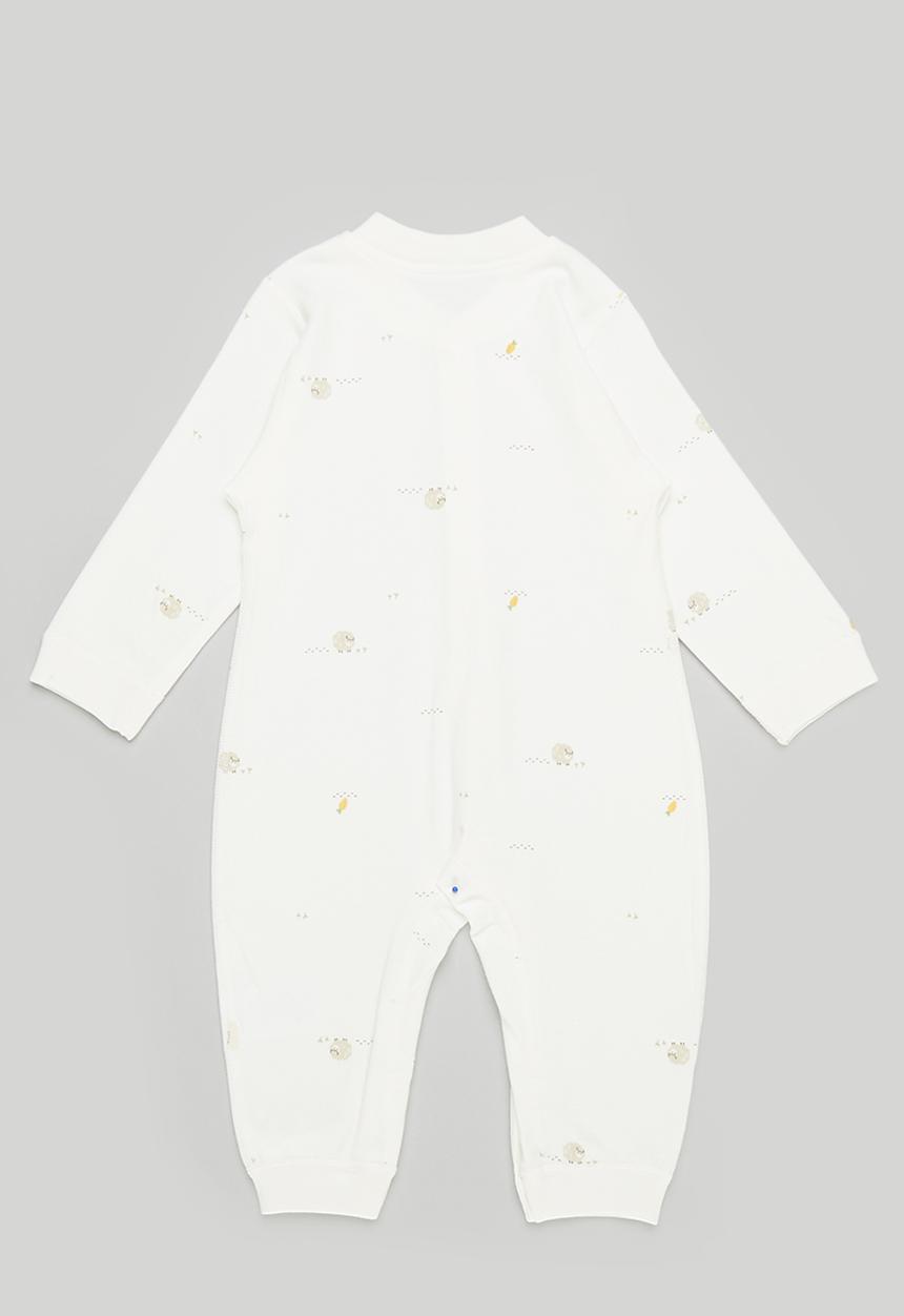Pop Candy - Printed button up romper-brown& white