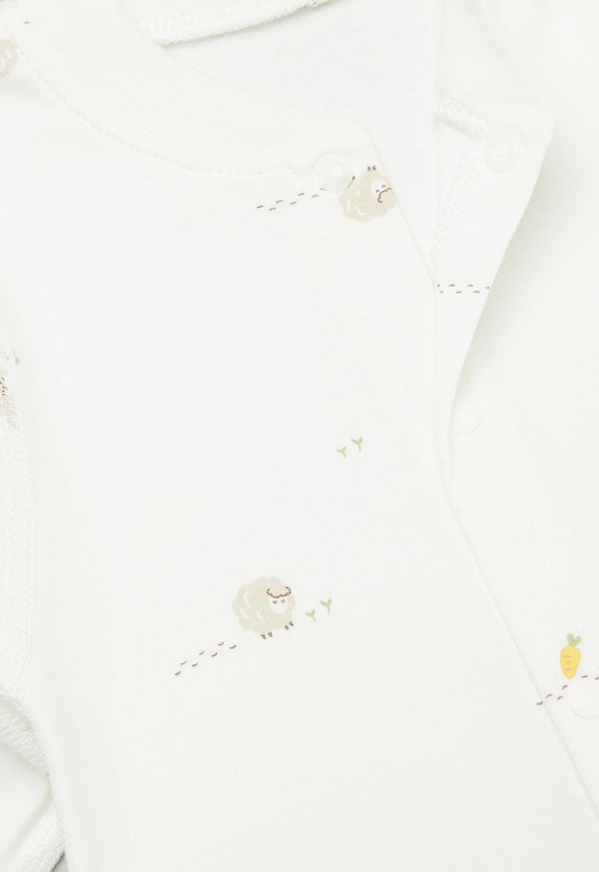 Pop Candy - Printed button up romper-brown& white