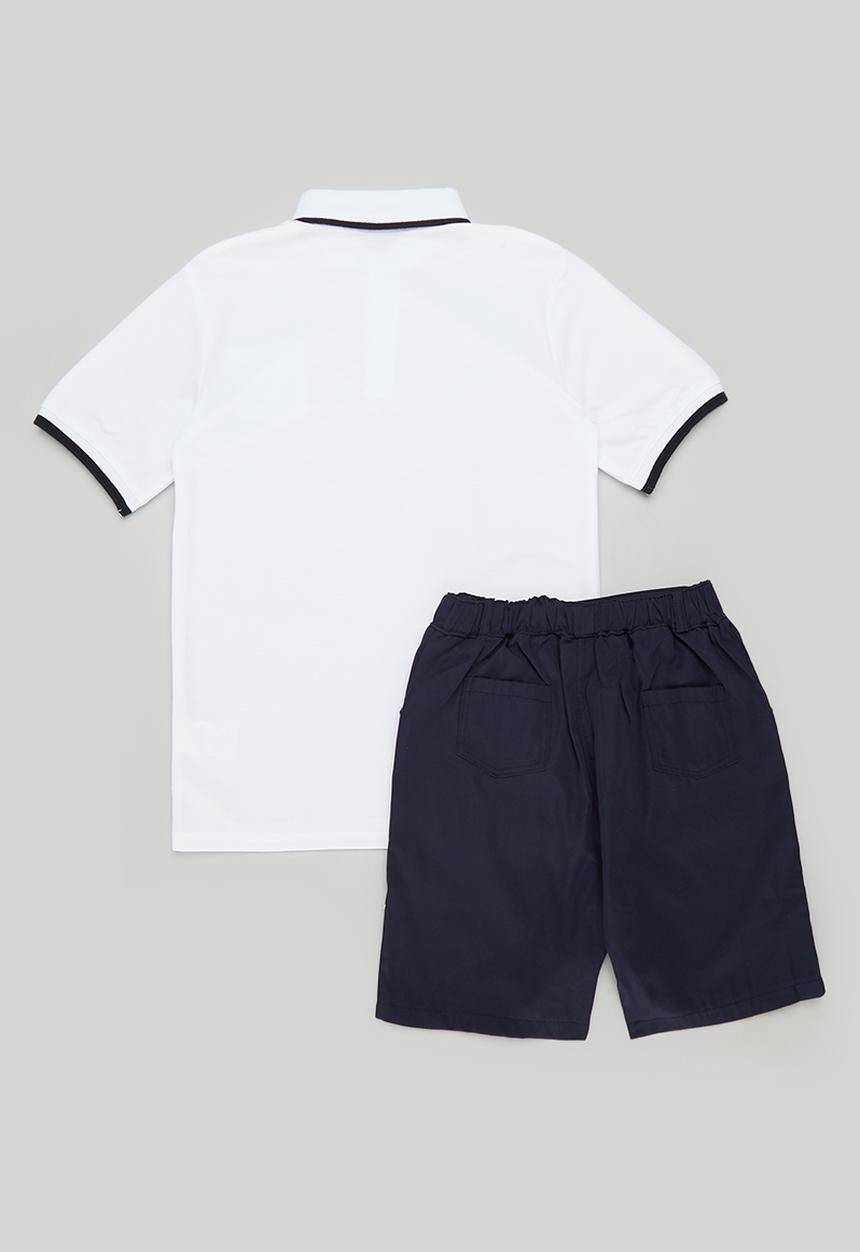 Pop Candy - Golt tee & shirt set-blue & white